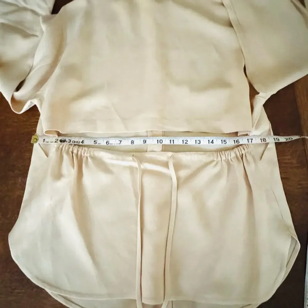 Vince Peach Yellow Tie Back Linen Blend Shirt Shacket Top Womens Size Small NWOT